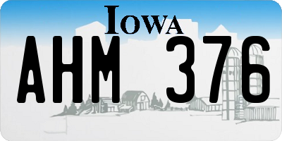 IA license plate AHM376