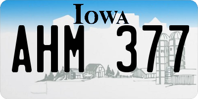 IA license plate AHM377