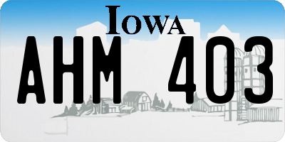 IA license plate AHM403