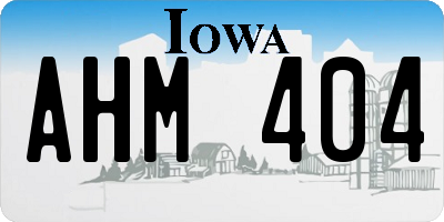 IA license plate AHM404