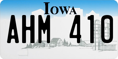 IA license plate AHM410
