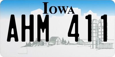 IA license plate AHM411