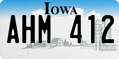 IA license plate AHM412