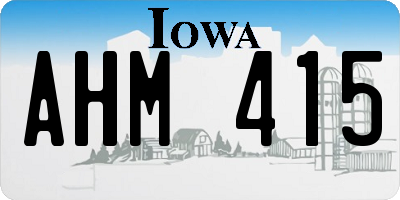 IA license plate AHM415