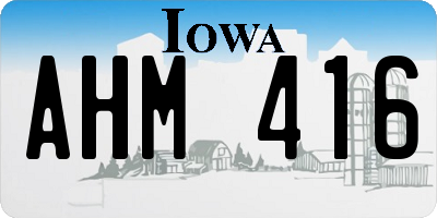 IA license plate AHM416