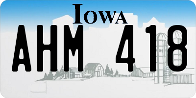 IA license plate AHM418