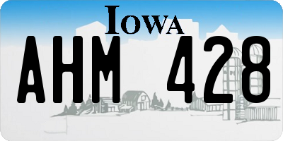 IA license plate AHM428