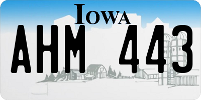 IA license plate AHM443