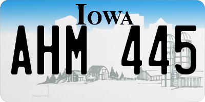 IA license plate AHM445