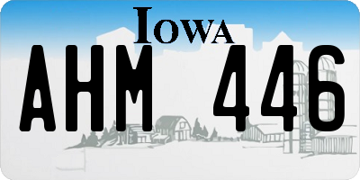 IA license plate AHM446