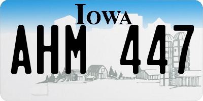 IA license plate AHM447