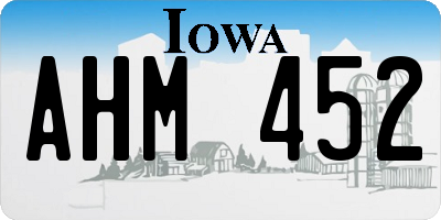 IA license plate AHM452