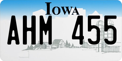 IA license plate AHM455