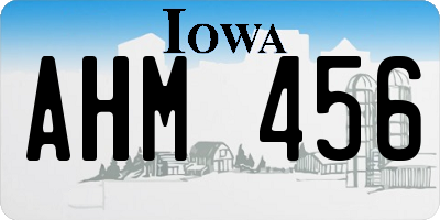 IA license plate AHM456