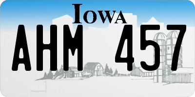 IA license plate AHM457