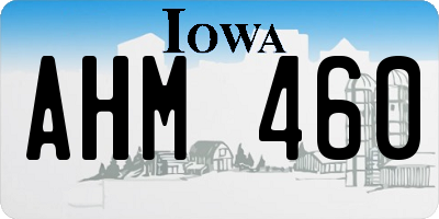 IA license plate AHM460