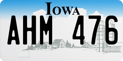 IA license plate AHM476