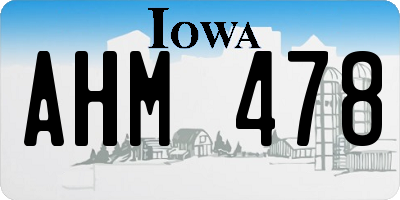 IA license plate AHM478