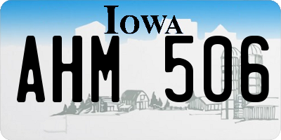 IA license plate AHM506