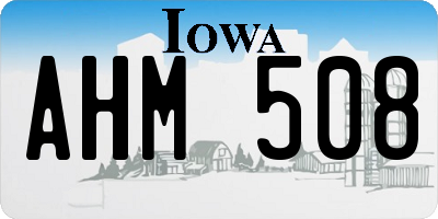 IA license plate AHM508