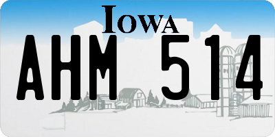 IA license plate AHM514