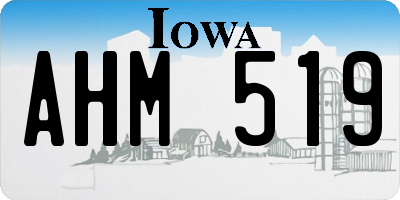 IA license plate AHM519