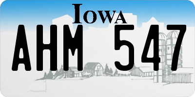 IA license plate AHM547