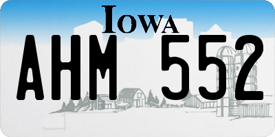 IA license plate AHM552