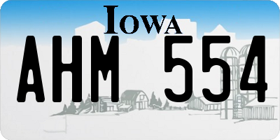 IA license plate AHM554