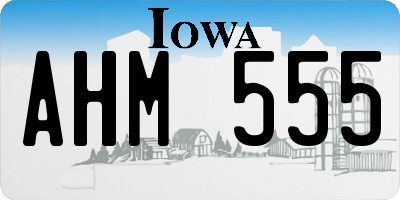 IA license plate AHM555