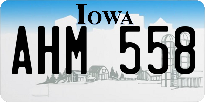 IA license plate AHM558