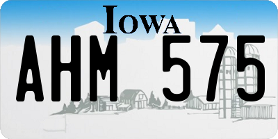 IA license plate AHM575