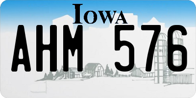 IA license plate AHM576