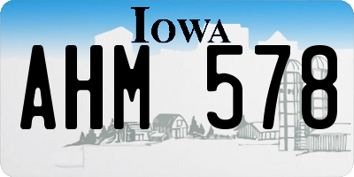 IA license plate AHM578