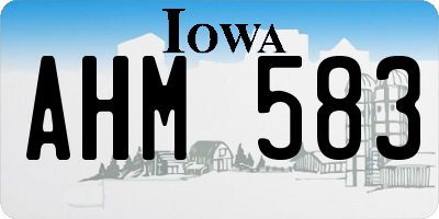 IA license plate AHM583