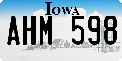 IA license plate AHM598