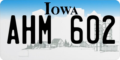 IA license plate AHM602