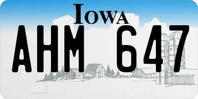IA license plate AHM647