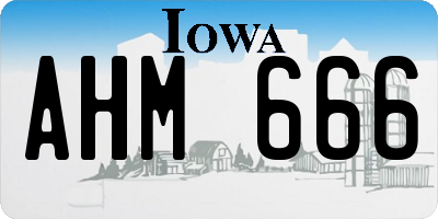 IA license plate AHM666