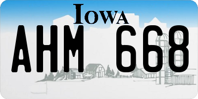 IA license plate AHM668