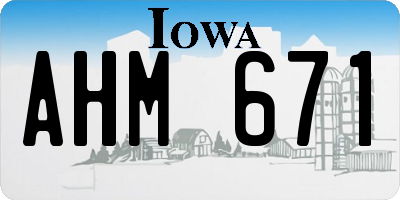 IA license plate AHM671