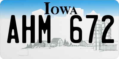 IA license plate AHM672