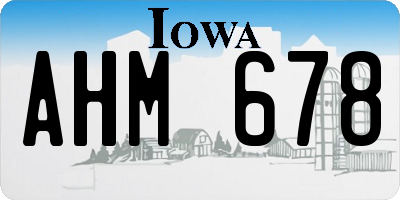 IA license plate AHM678