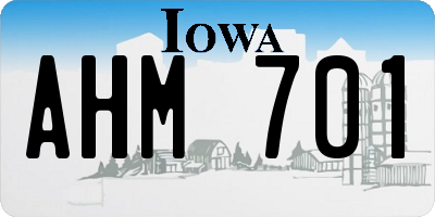 IA license plate AHM701