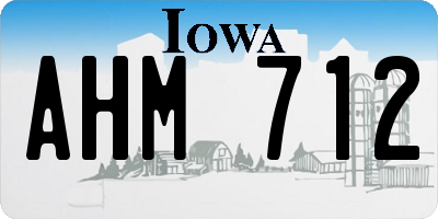 IA license plate AHM712