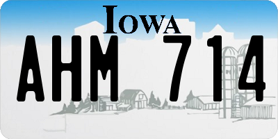 IA license plate AHM714