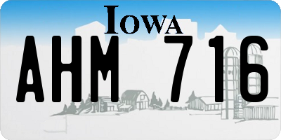 IA license plate AHM716