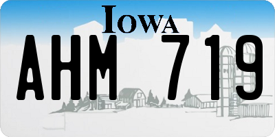 IA license plate AHM719