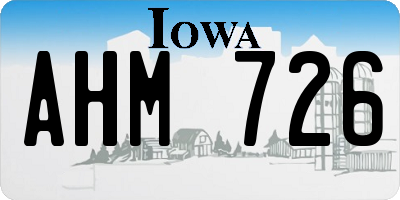 IA license plate AHM726