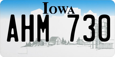 IA license plate AHM730